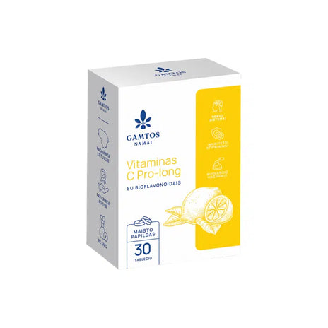 GAMTOS NAMAI, VITAMINAS C PROLONG SU BIOFLAVONOIDAIS 500 mg, 30 tablečių