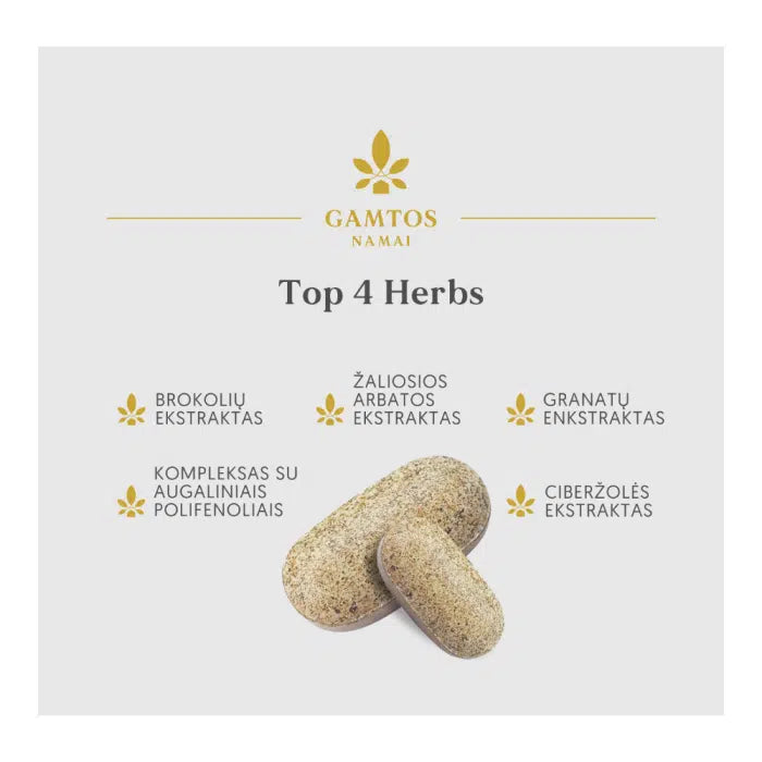 GAMTOS NAMAI, TOP 4 HERBS, 120 tablečių