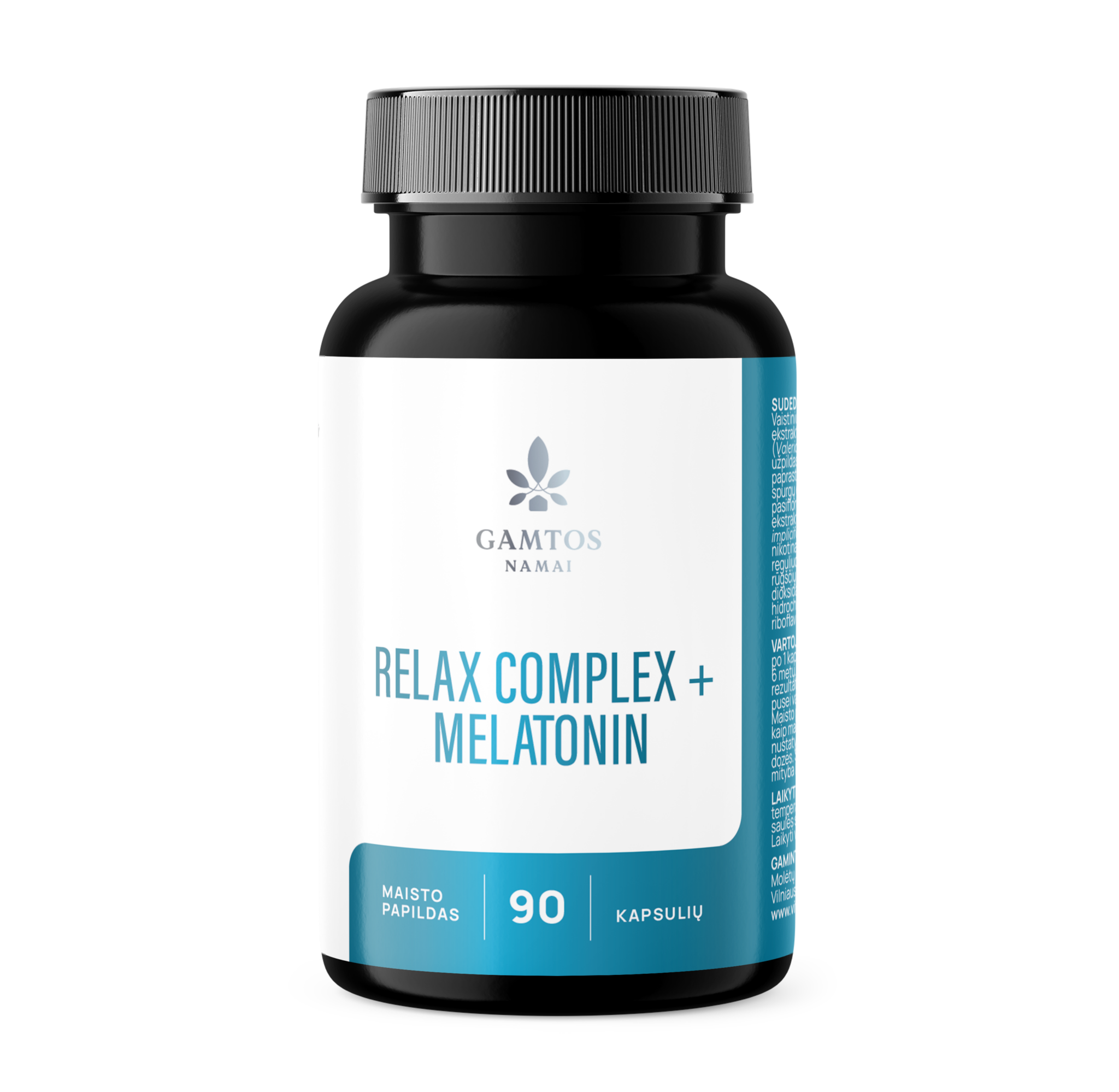 GAMTOS NAMAI, RELAX COMPLEX + MELATONIN, 90 kietųjų kapsulių