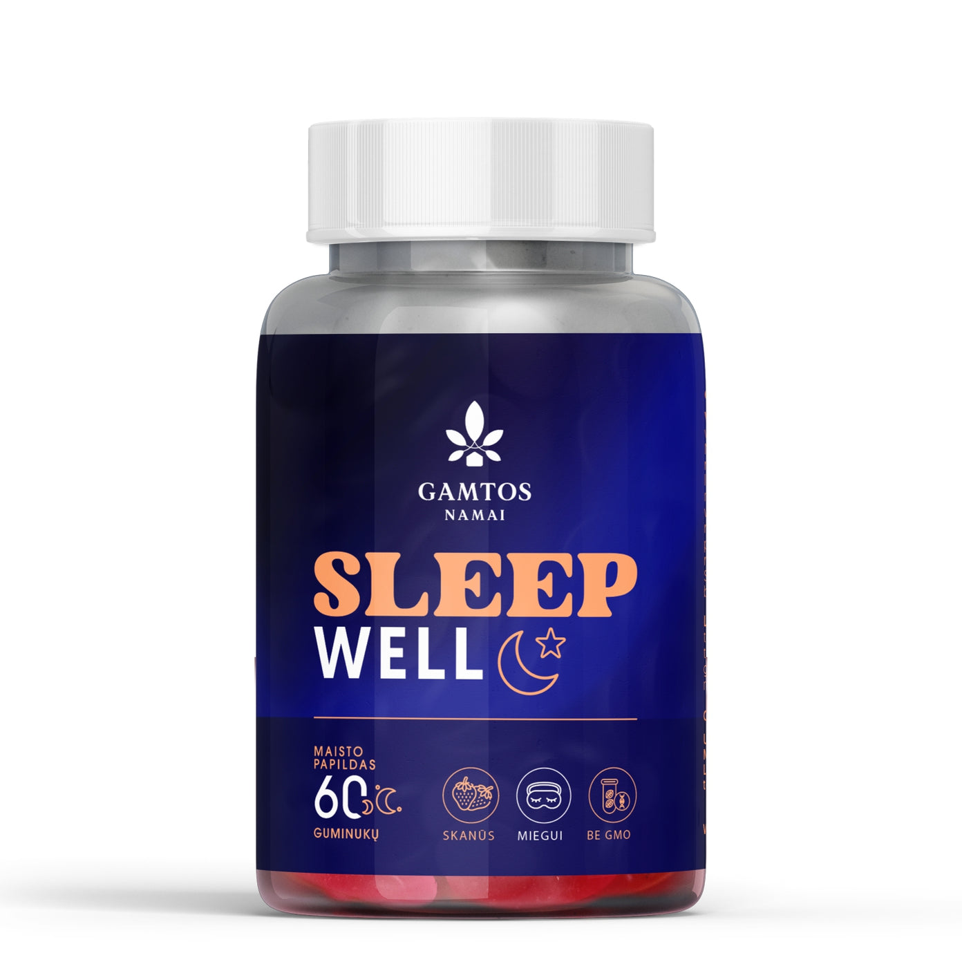 GAMTOS NAMAI, SLEEP WELL, 60 braškių skonio guminukų