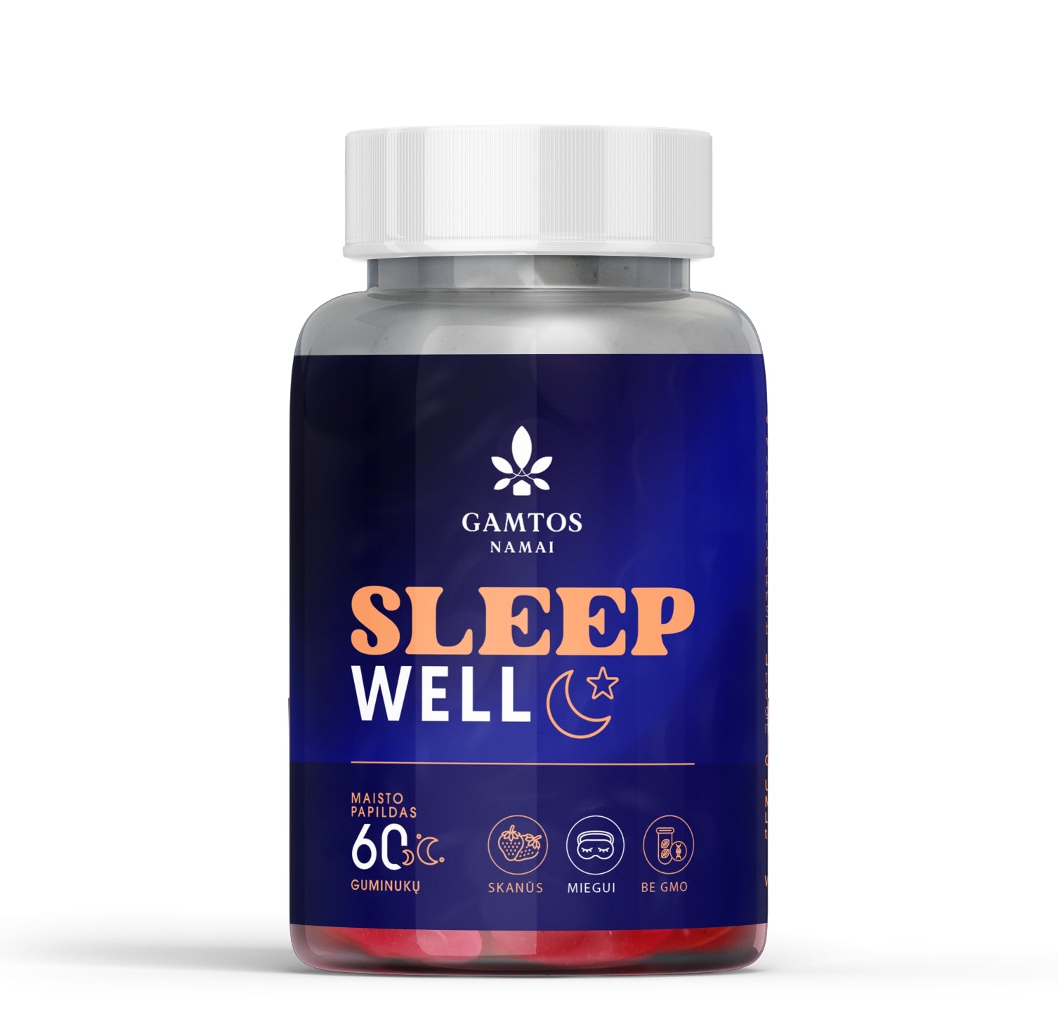 GAMTOS NAMAI, SLEEP WELL, 60 braškių skonio guminukų