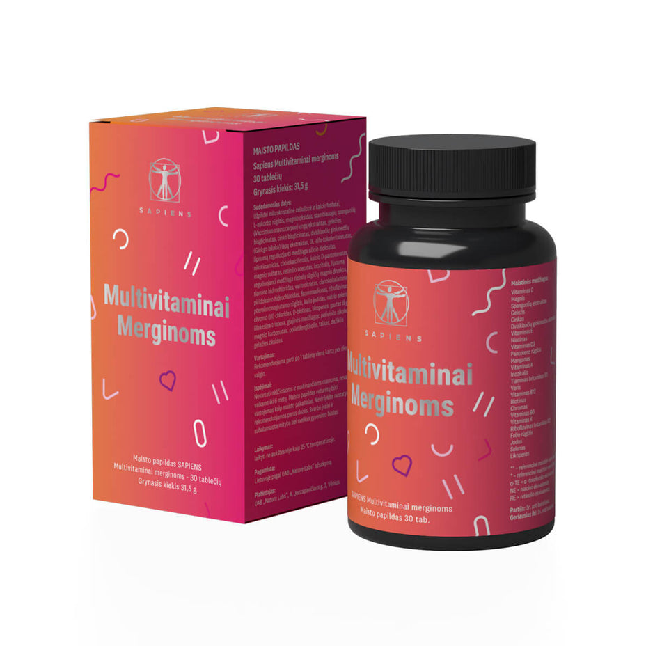 SAPIENS multivitaminai merginoms, 30 tablečių