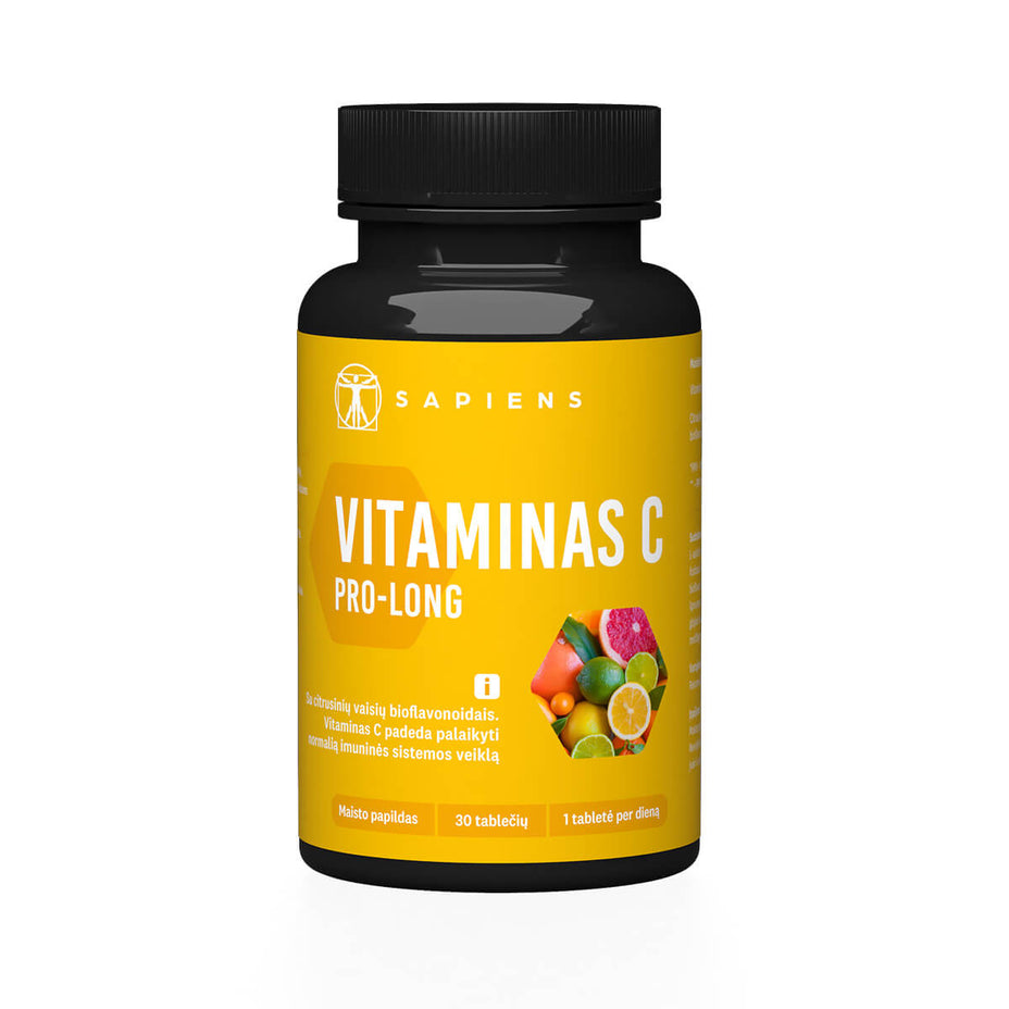SAPIENS Vitaminas C PRO-LONG, 30 tablečių