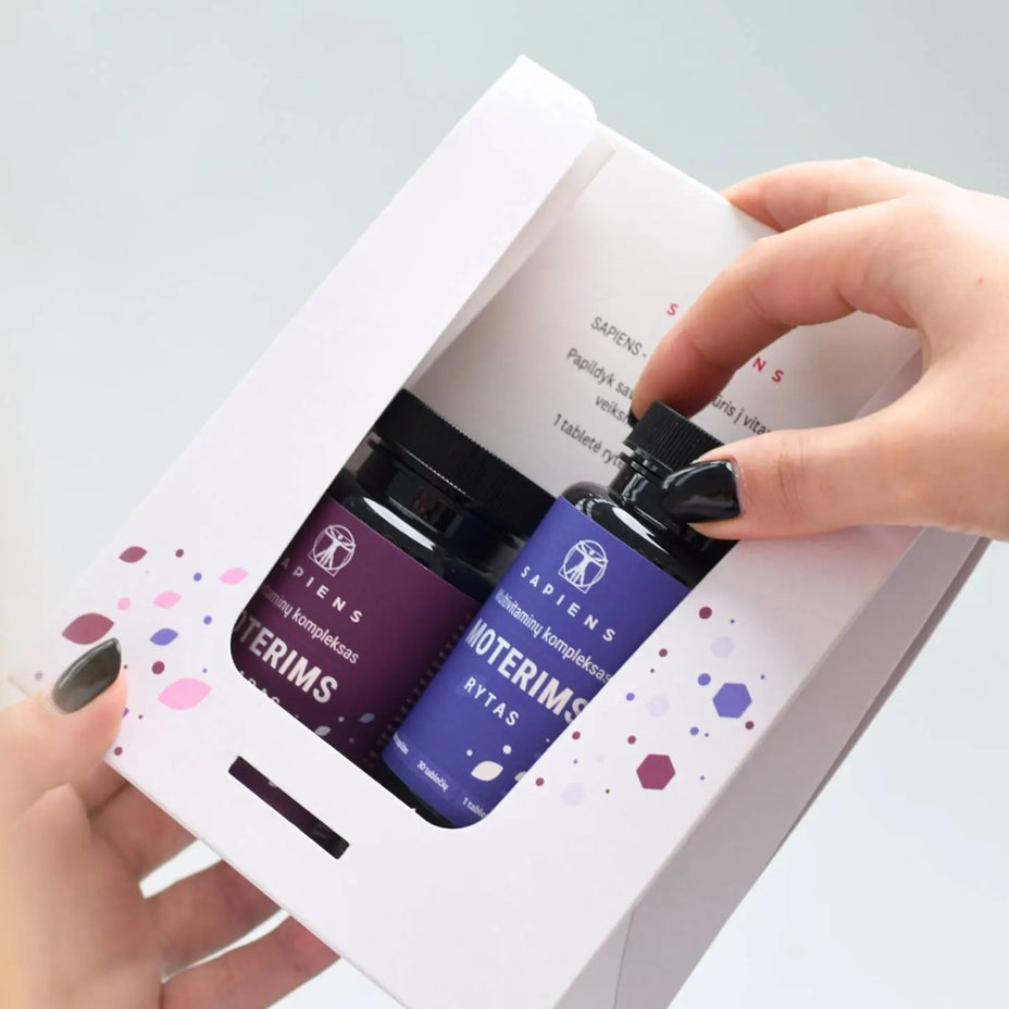 SAPIENS, multivitaminų kompleksas moterims (Rytas + Vakaras), 60 tablečių