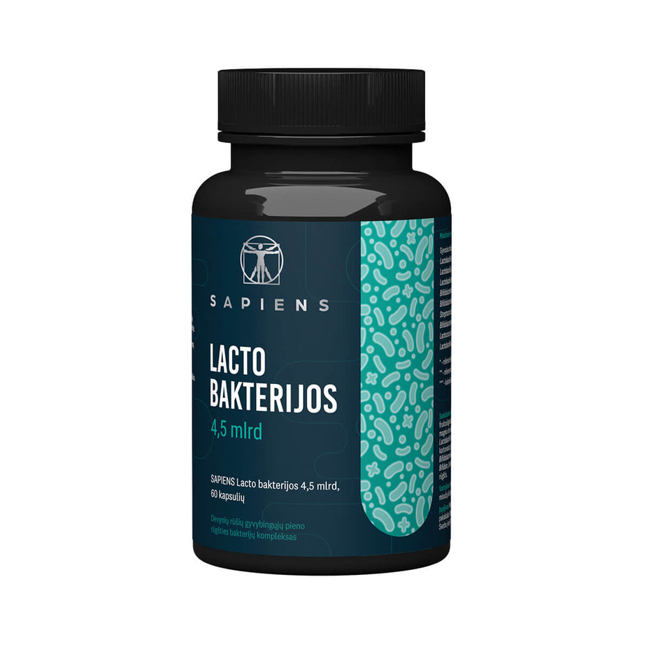 SAPIENS Lacto bakterijos 4,5 mlrd , 60 kapsulių