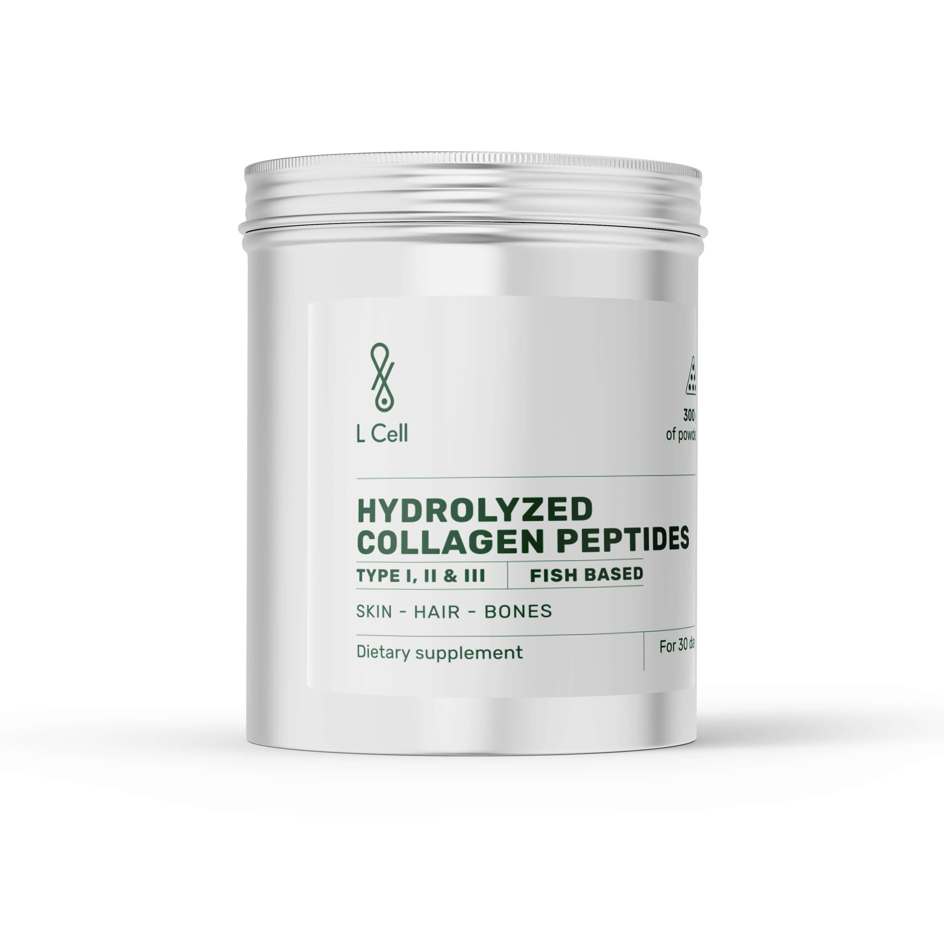 L Cell Hidrolizuoti kolageno peptidai (jūriniai), milteliai, 300 g