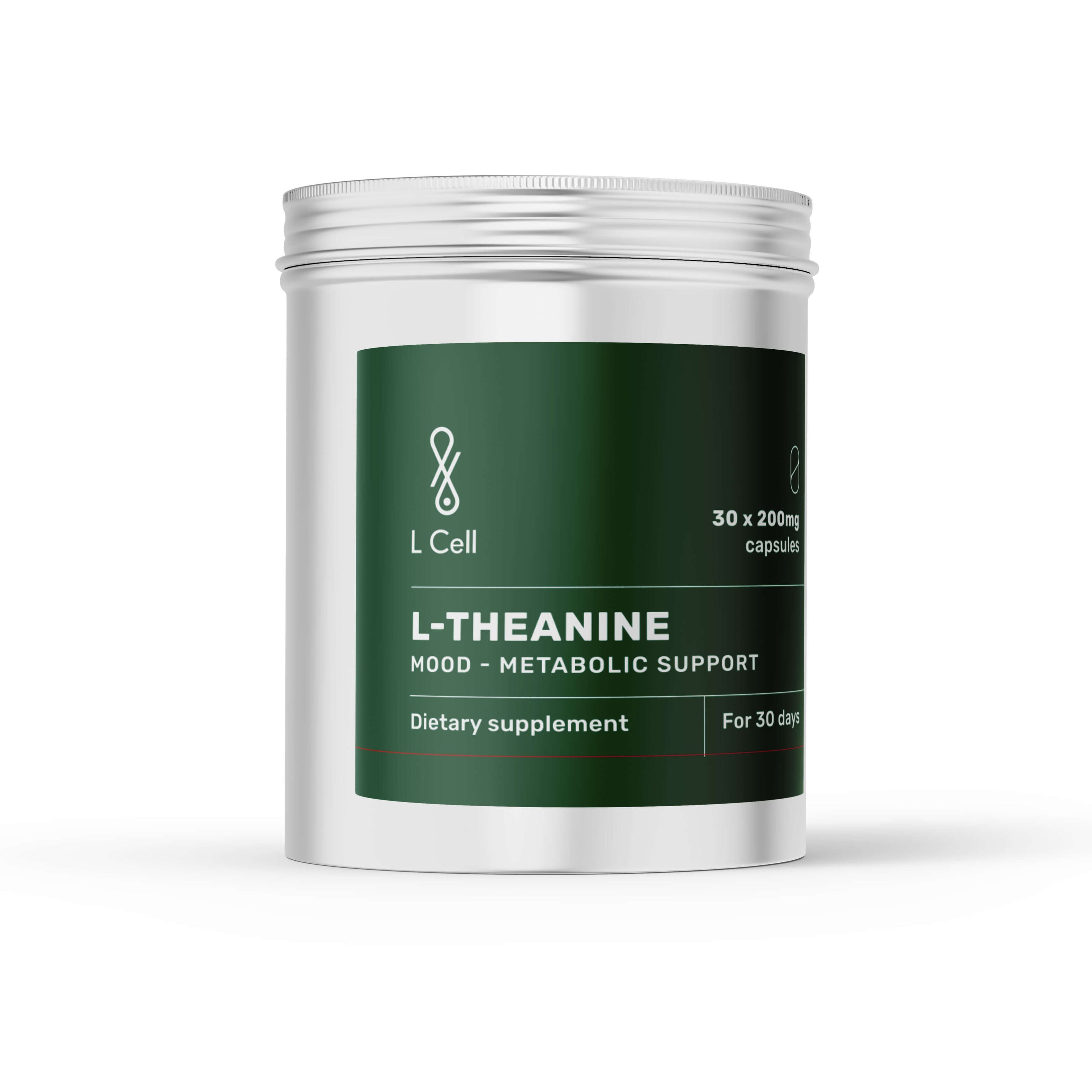 L Cell L-Teaninas, kapsulės, 200 mg, 30 kapsulių