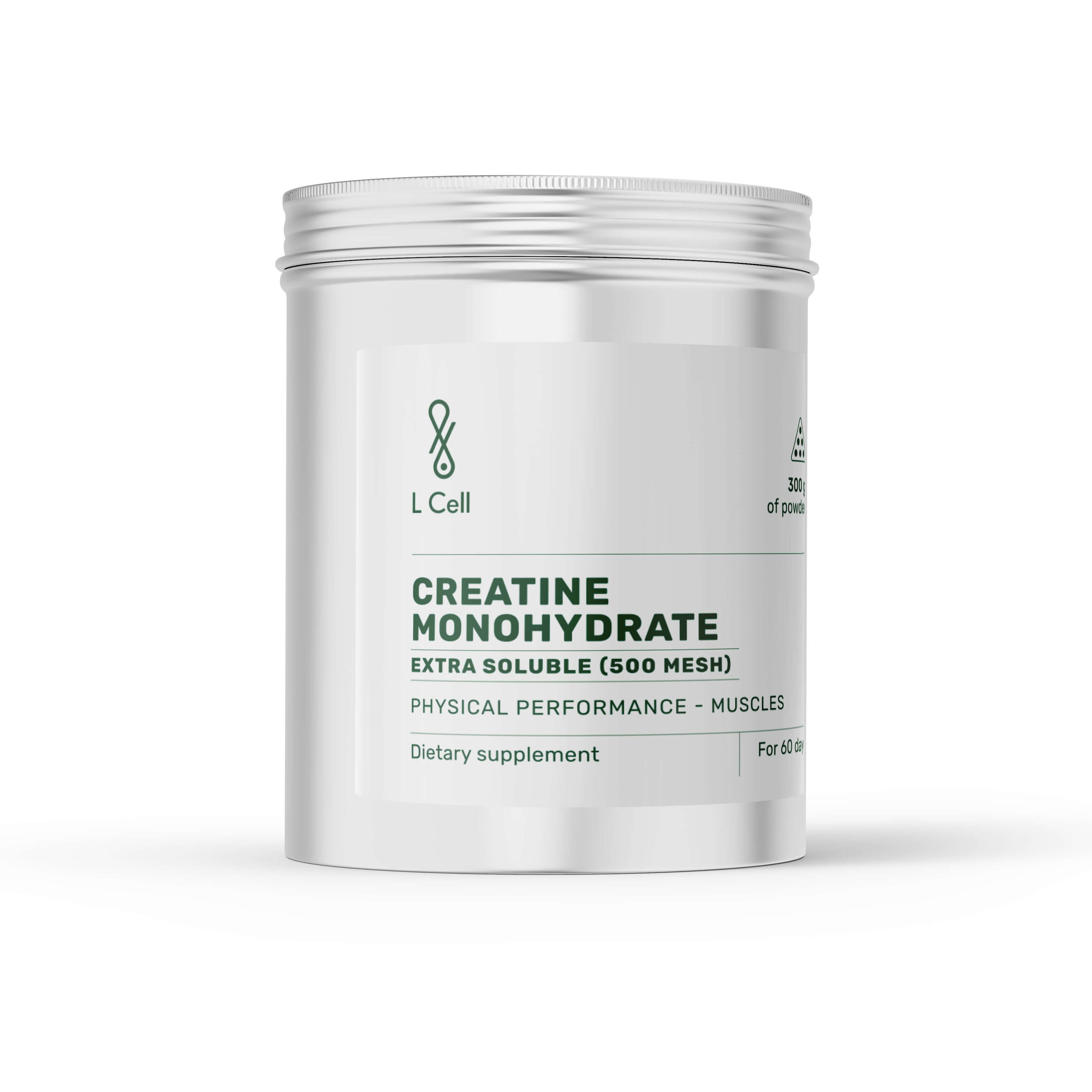 L Cell Kreatino monohidratas (mikrozinuotas), milteliai, 300 g, ultra tirpus