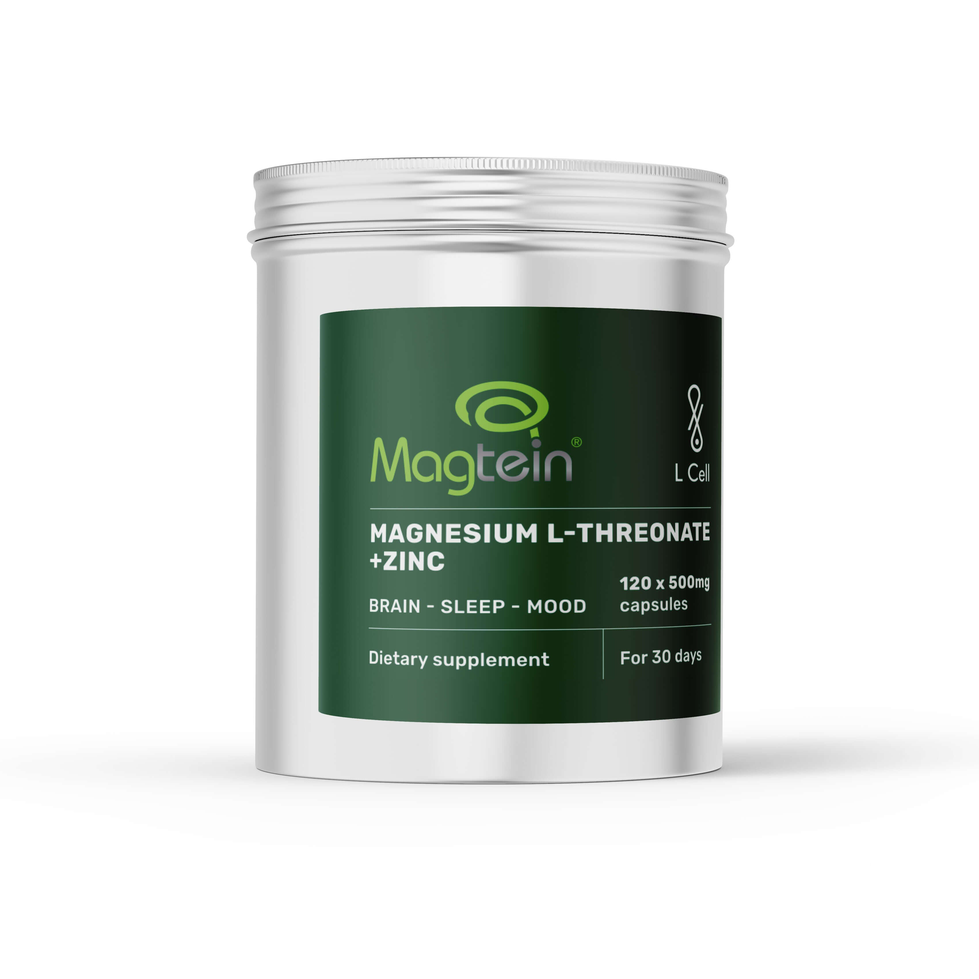 L Cell Magnio L-Treonatas, kapsulės 450 mg, 120 kapsulių