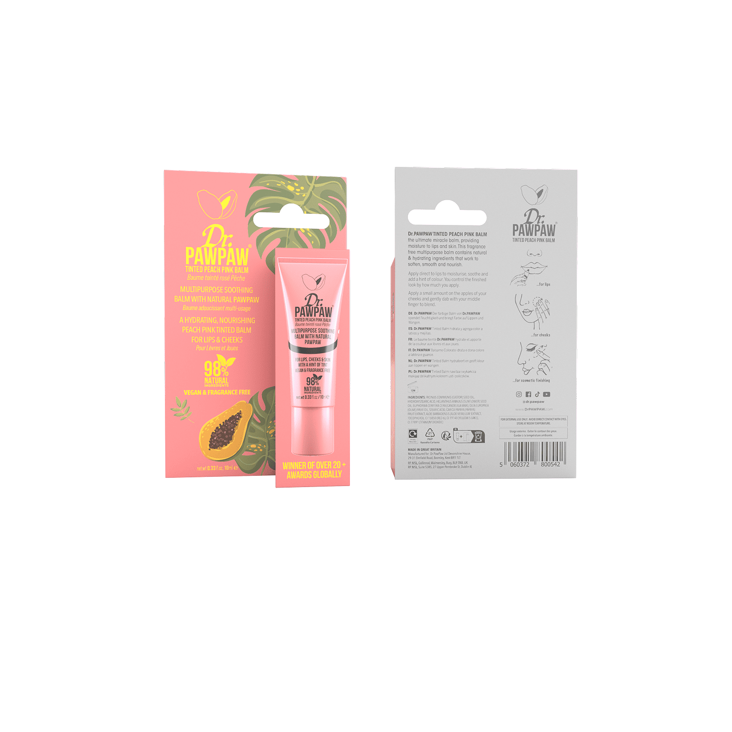 Dr.PAWPAW Peach Pink lūpų balzamas 10ml