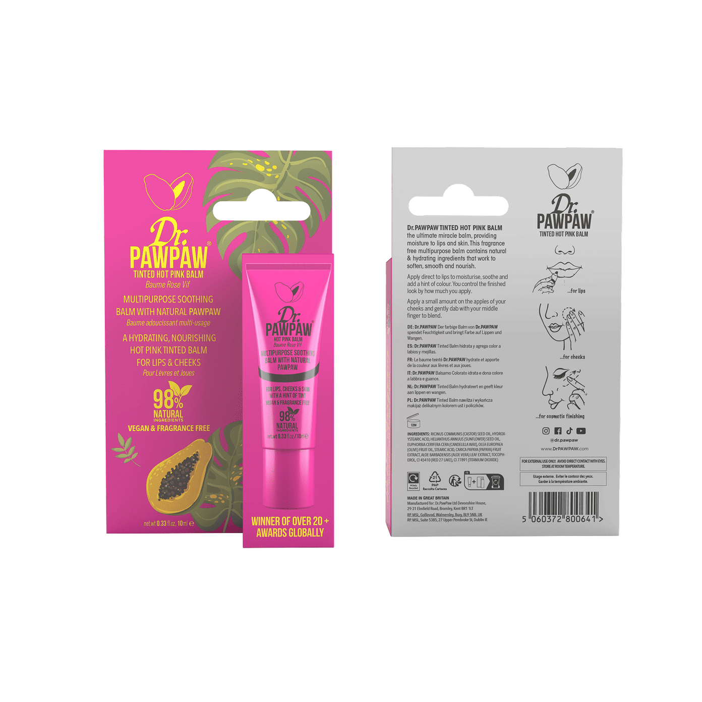 Dr.PAWPAW Hot Pink lūpų balzamas 10ml