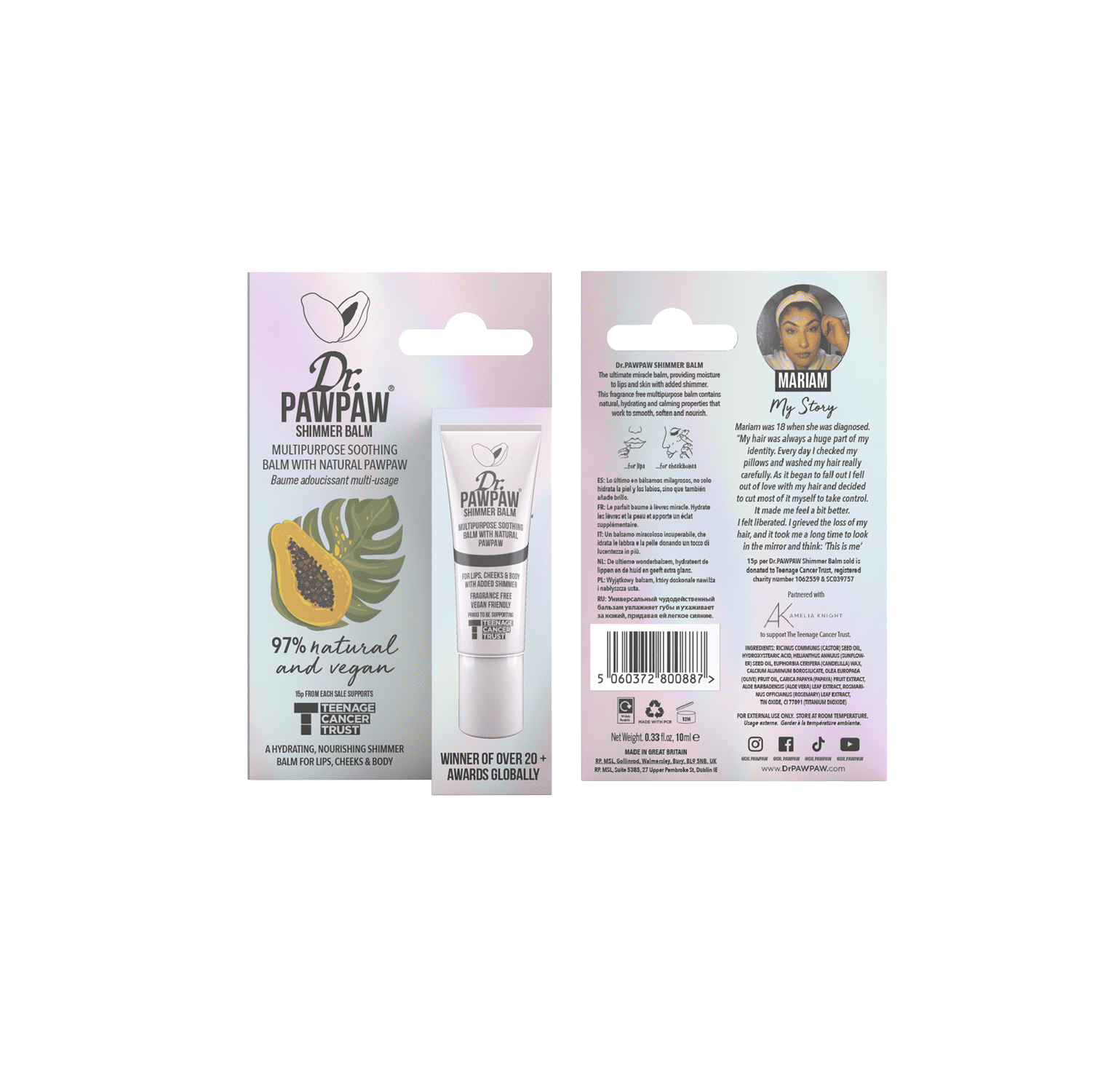 Dr.PAWPAW Shimmer Balm blizgus lūpų balzamas 10ml