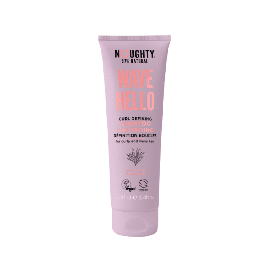 NOUGHTY Wave Hello šampūnas garbanotiems ir banguotiems plaukams su avokadų aliejumi ir jūros rudadumblių ekstraktais, 250 ml