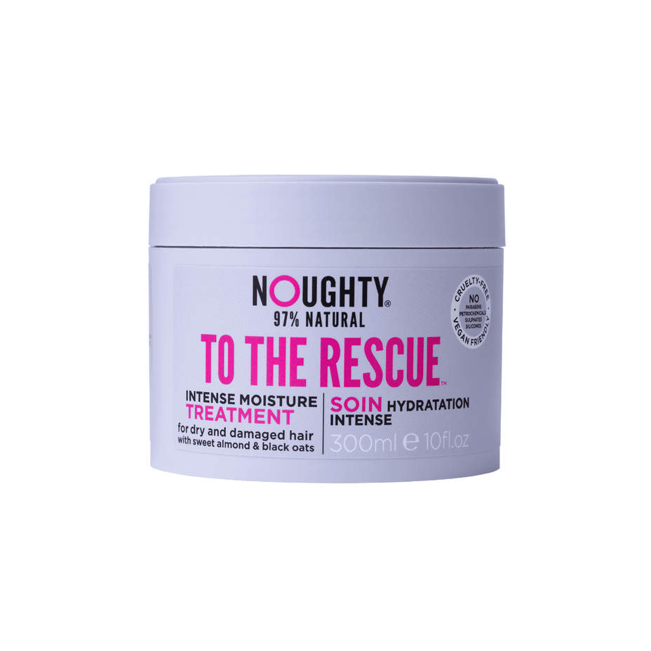NOUGHTY To The Rescue intensyviai drėkinanti kaukė sausiems, pažeistiems plaukams su saldžiųjų migdolų aliejumi ir juodųjų avižų ekstraktais, 300 ml