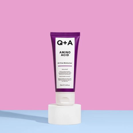 Q+A, Amino Acid Oil-Free Moisturiser Bealiejinis drėkinamasis veido kremas su aminorūgštimis, 75ml