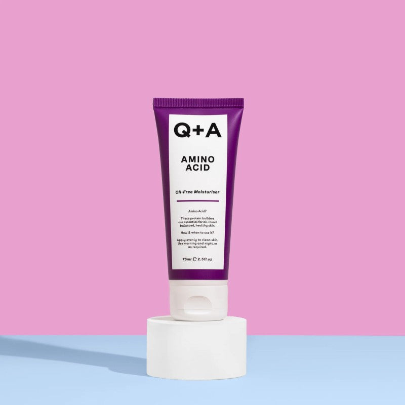 Q+A, Amino Acid Oil-Free Moisturiser Bealiejinis drėkinamasis veido kremas su aminorūgštimis, 75ml