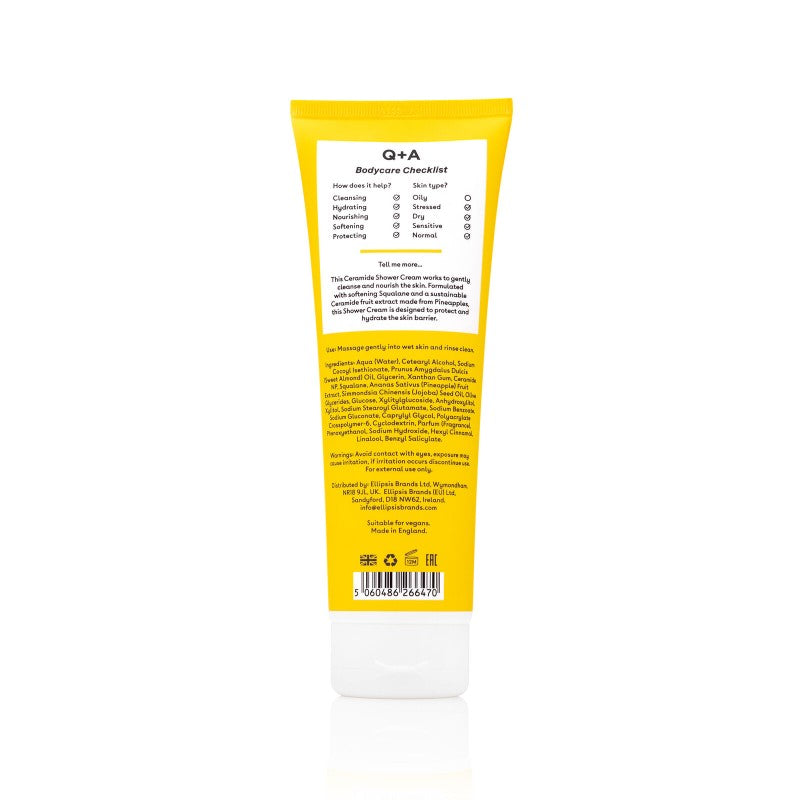 Q+A, Ceramide Shower Cream Kūno prausiklis su keramidu, 250ml