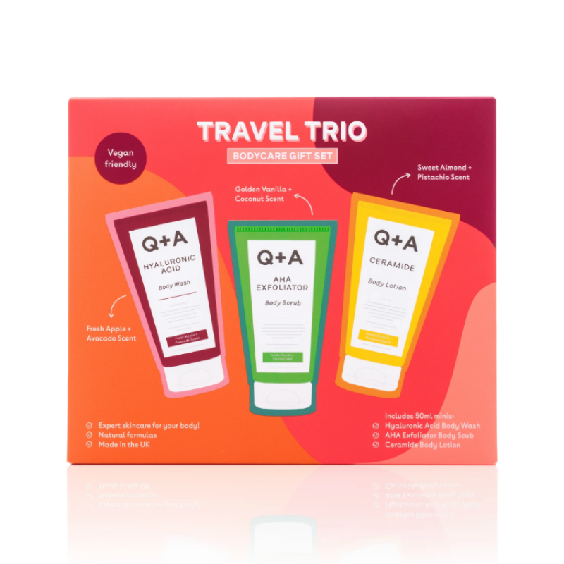 Q+A, Travel Trio Bodycare Gift Set Kūno priežiūros priemonių rinkinys, 3x50ml