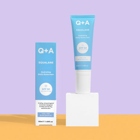 Q+A, Squalane Hydrating SPF50 Drėkinamasis veido kremas nuo saulės, 50ml