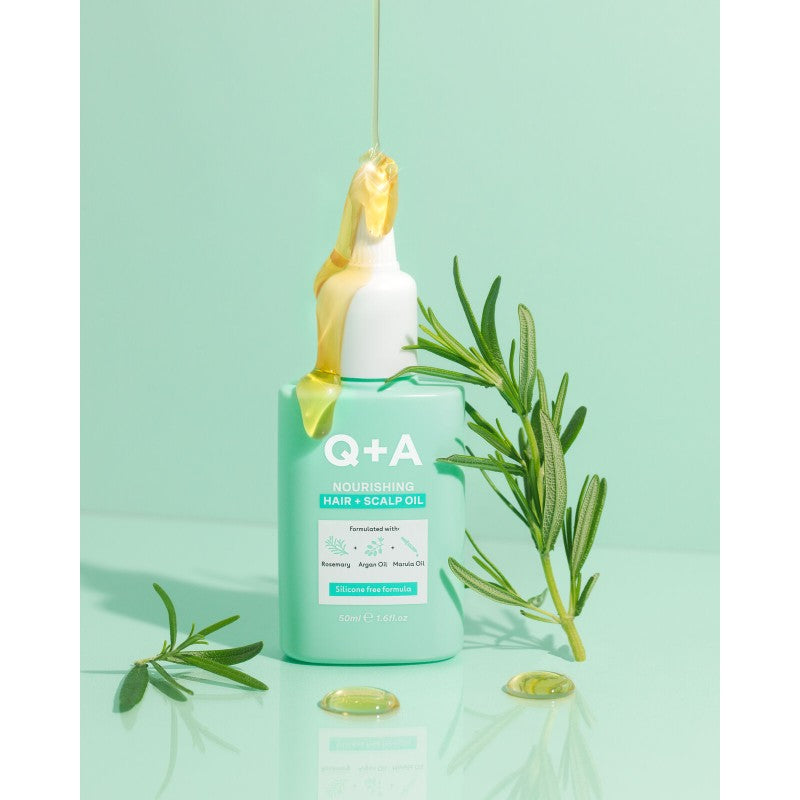 Q+A, Nourishing Hair & Scalp Oil Maitinamasis galvos odos aliejus, 50ml