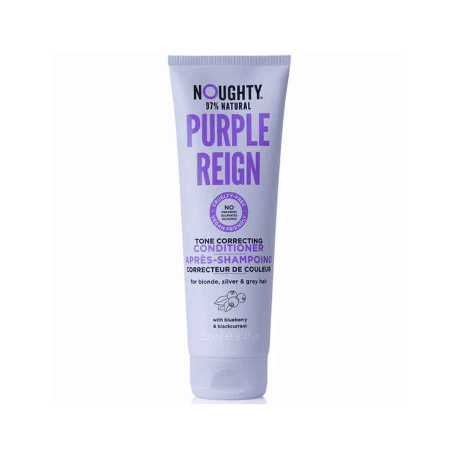NOUGHTY Purple Reign geltonus plaukų atspalvius koreguojantis kondicionierius su mėlynių ir juodųjų serbentų ekstraktais, 250 ml