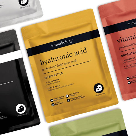MASKOLOGY, HYALURONIC ACID Professional Sheet Mask Lakštinė veido kaukė su hialuronu, 22ml