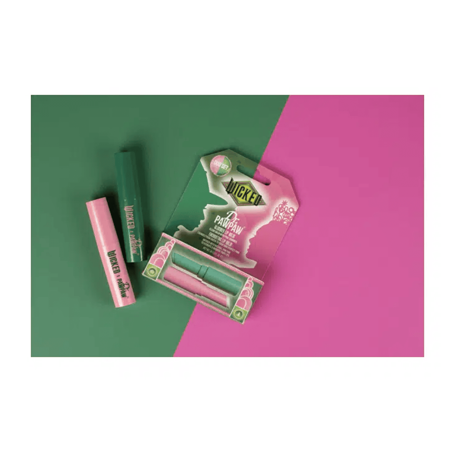 Dr.PAWPAW x WICKED Duo Balm Gift lūpų pieštukų rinkinys 2x3g