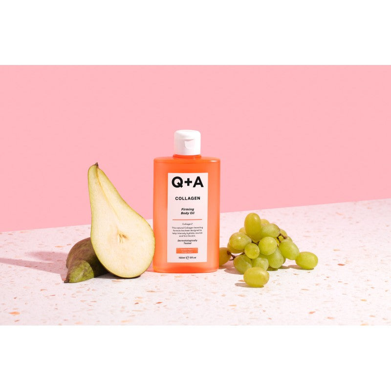 Q+A, Collagen Firming Body Oil Stangrinamasis kūno aliejus, 150ml