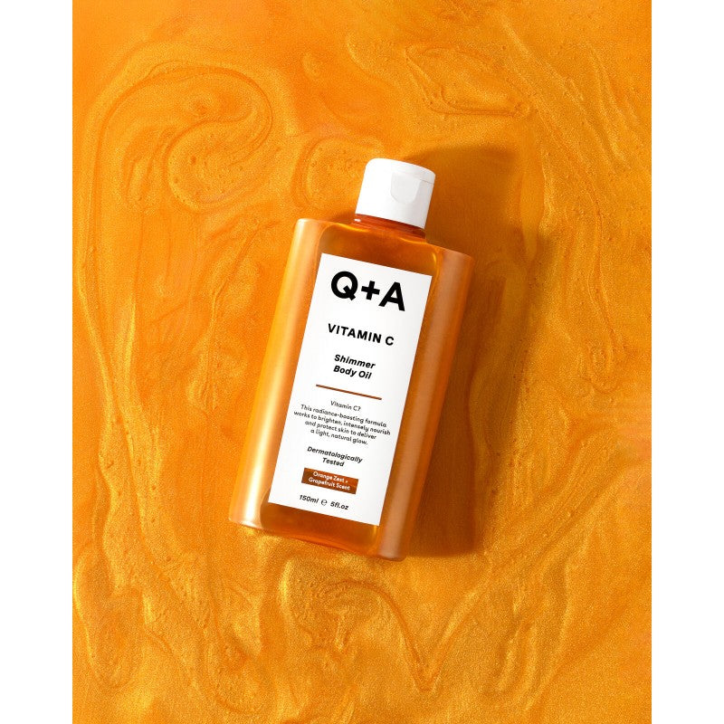 Q+A, Vitamin C Shimmer Body Oil Žėrintis kūno aliejus, 150ml