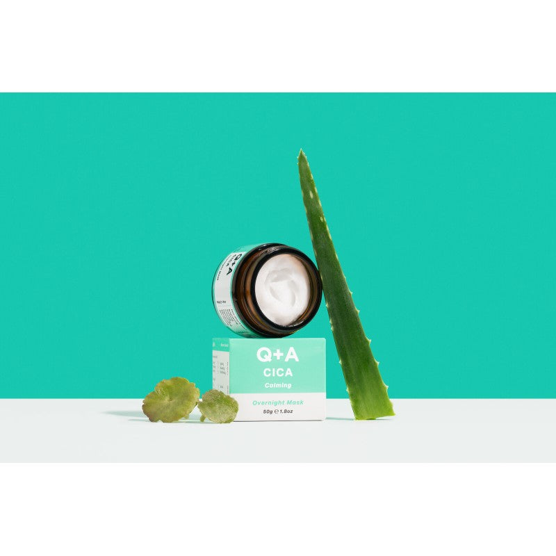 Q+A, Cica Calming Overnight Mask Raminamoji naktinė veido kaukė, 50g