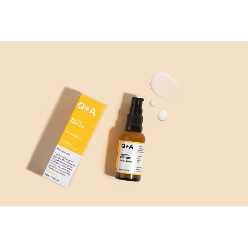 Q+A, Multi-Peptide Facial Serum Veido serumas su peptidais, 30ml