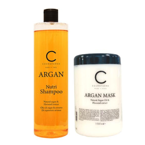 COSMOFARMA, plaukų šampūno ir kaukės rinkinys su arganu ARGAN, 1000+1000  ml