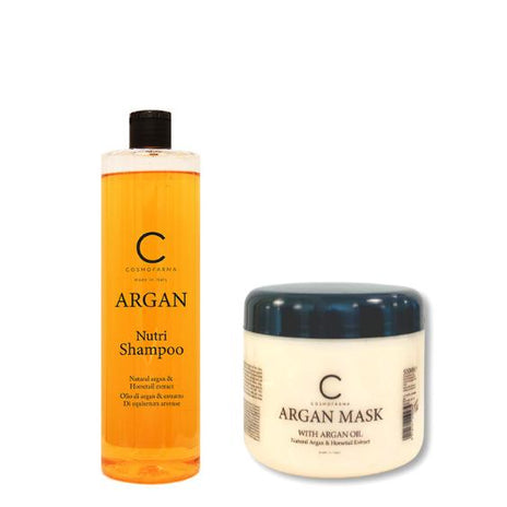 COSMOFARMA, plaukų šampūno ir kaukės rinkinys su arganu ARGAN 500-500 ml