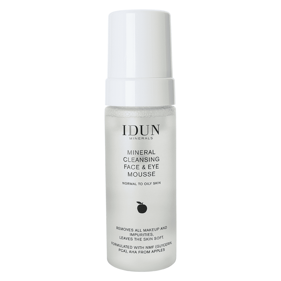IDUN Minerals valomosios veido ir akių putos su obuolių rūgštimis, 170 ml (normaliai, mišriai, riebiai odai)
