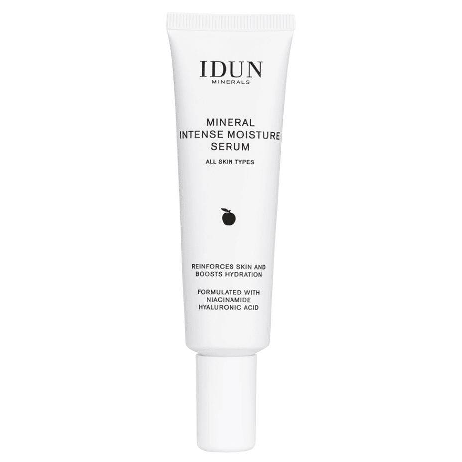 IDUN Minerals intensyviai drėkinantis veido serumas su niacinamidu ir hialurono rūgštimi, visiems odos tipams, 30 ml