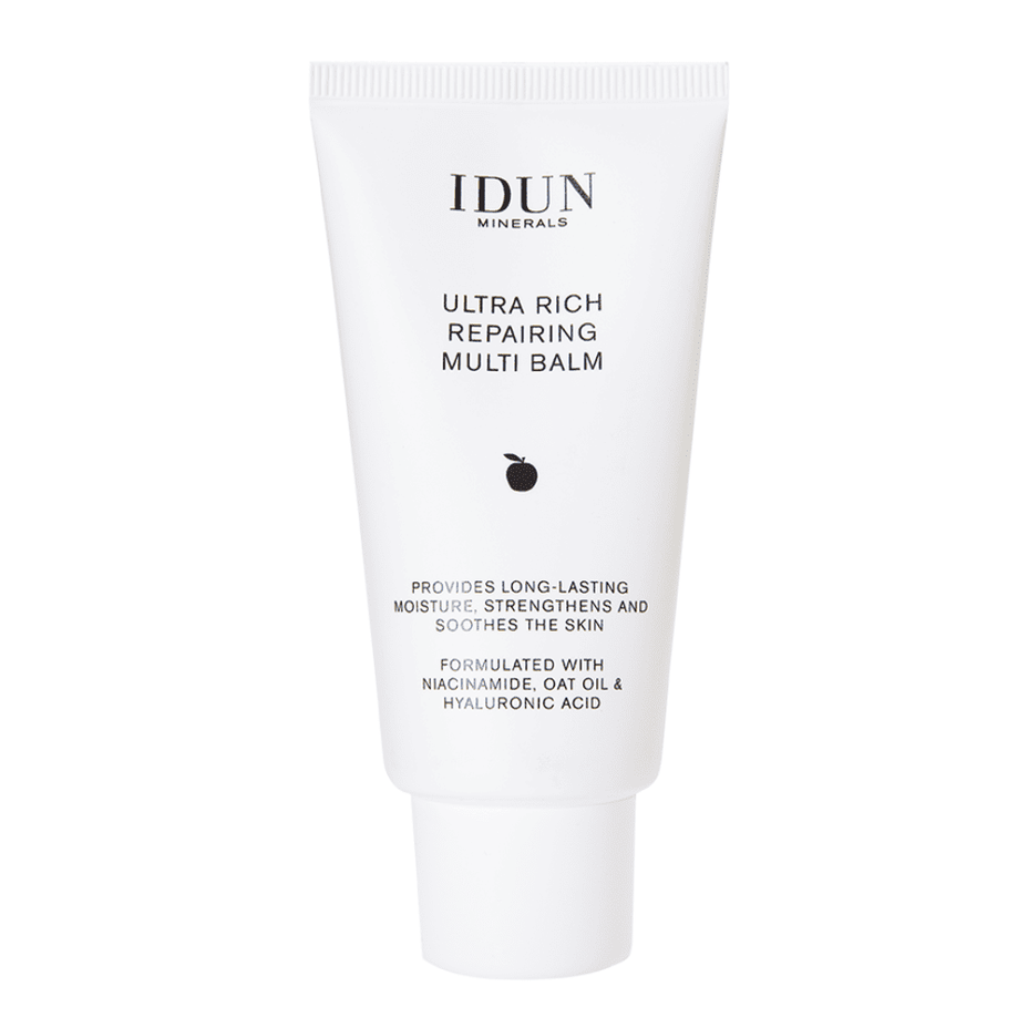 IDUN Minerals ypač intensyviai drėkinantis atstatomasis veido balzamas su niacinamidu, hialurono rūgštimi ir avižų aliejumi, 50 ml