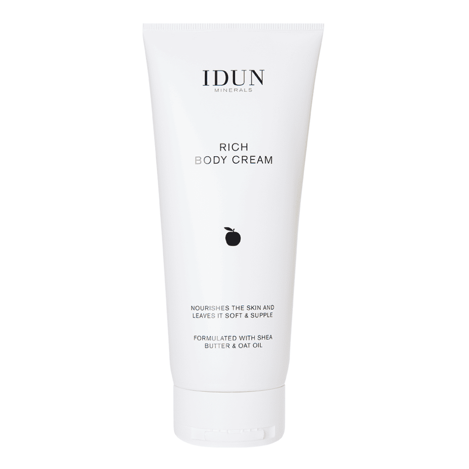 IDUN Minerals maitinamasis kūno kremas su sviestmedžių ir avižų aliejais, 200 ml