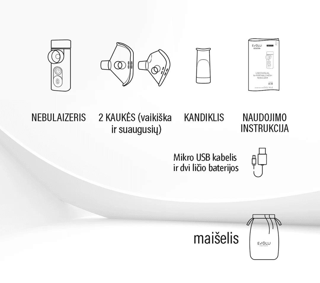 EVOLU inhaliatorius NANO AIR, 1 vnt.