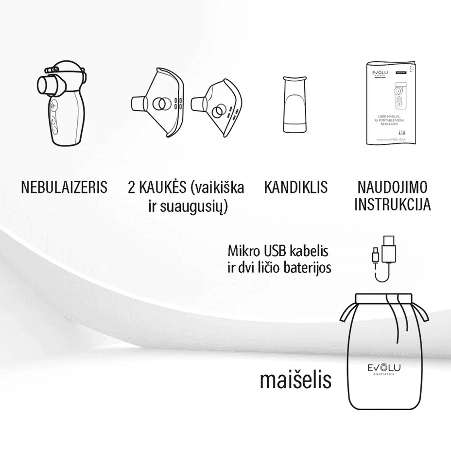 EVOLU inhaliatorius NANO AIR PRO, 1 vnt.