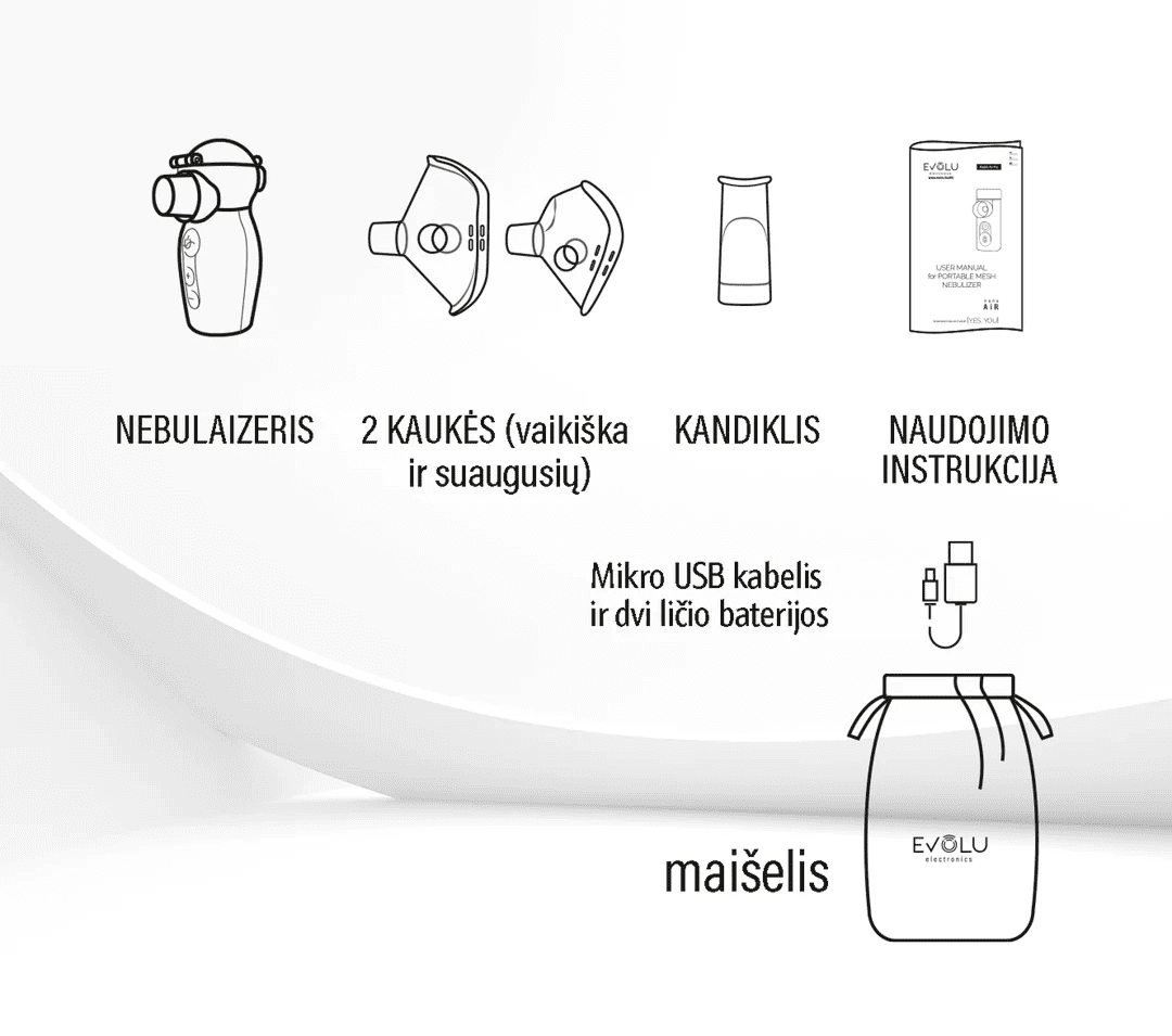 EVOLU inhaliatorius NANO AIR PRO, 1 vnt.