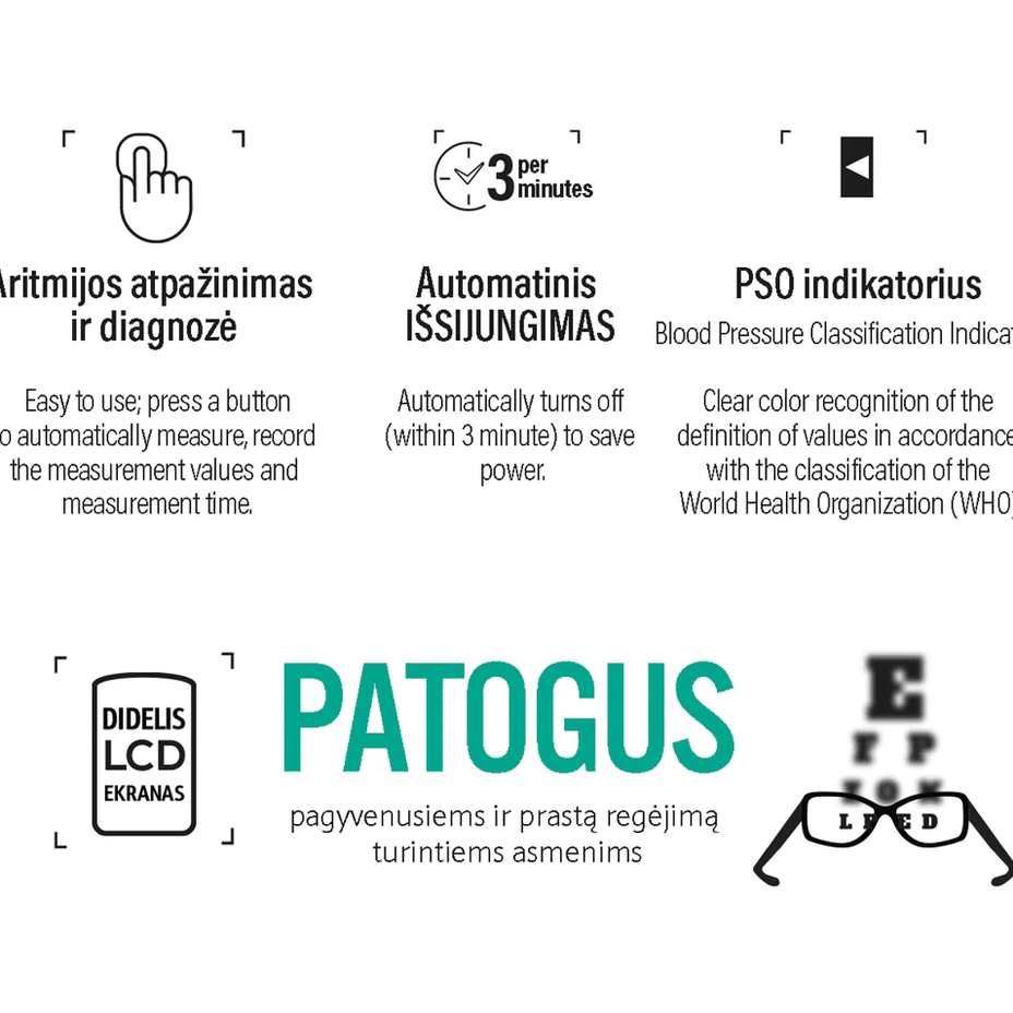 EVOLU Automatic kraujospūdžio matuoklis DBP-6177, 1vnt