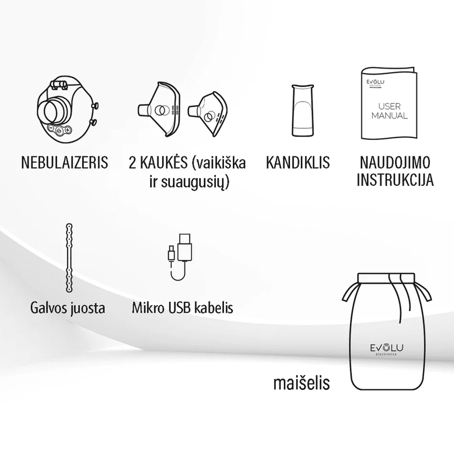 EVOLU nano AIR MINI inhaliatorius, 1 vnt.
