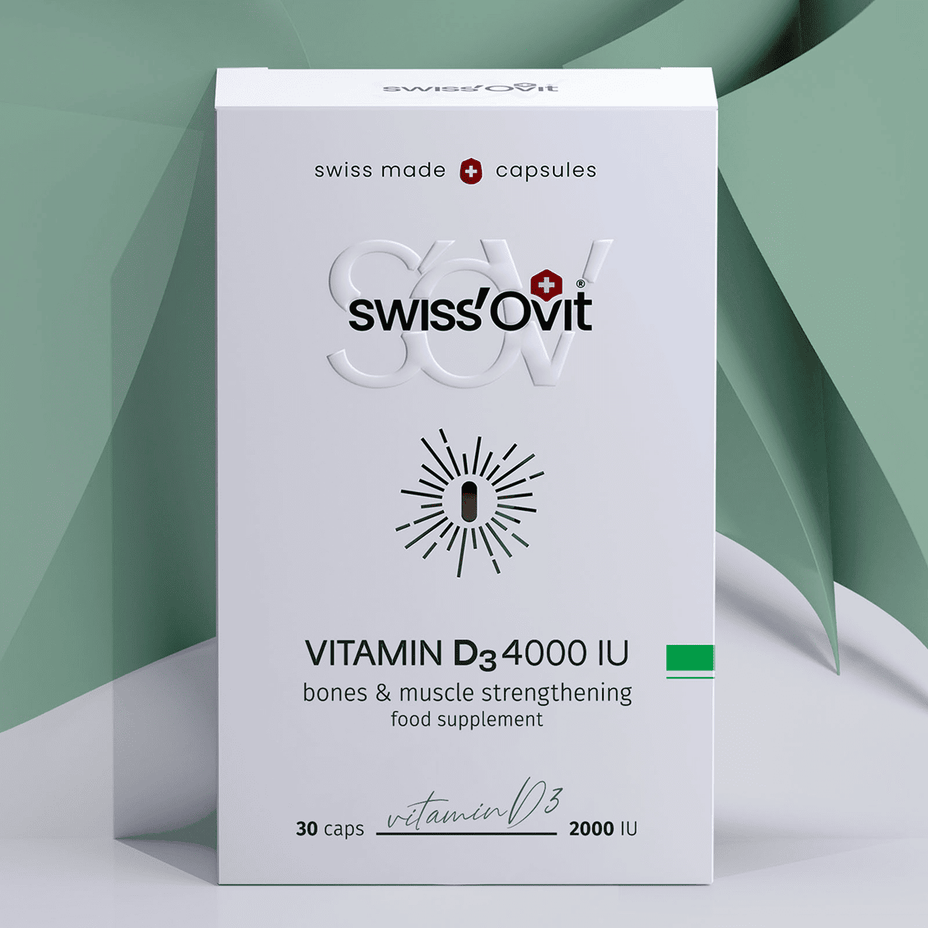 SwissOvit Vitaminas D3 4000IU, 30 kapsulių