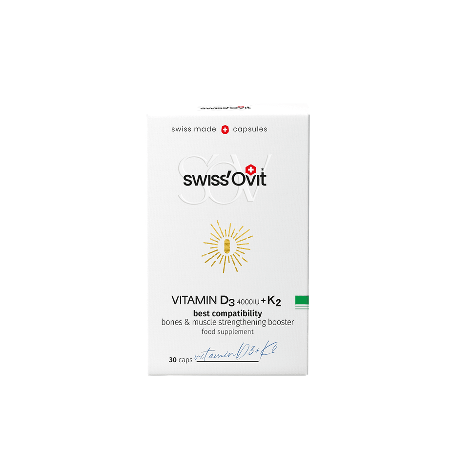 SwissOvit Vitaminas D3 4000IU+K2, 30 kapsulių