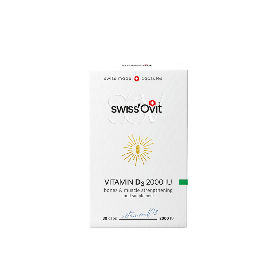 SwissOvit Vitaminas D3 2000IU, 30 kapsulių