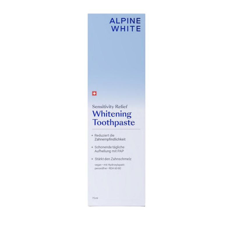 Alpine White, Whitening Toothpaste Sensitivity Relief Balinanti pasta jautrioms dantenoms, 75ml