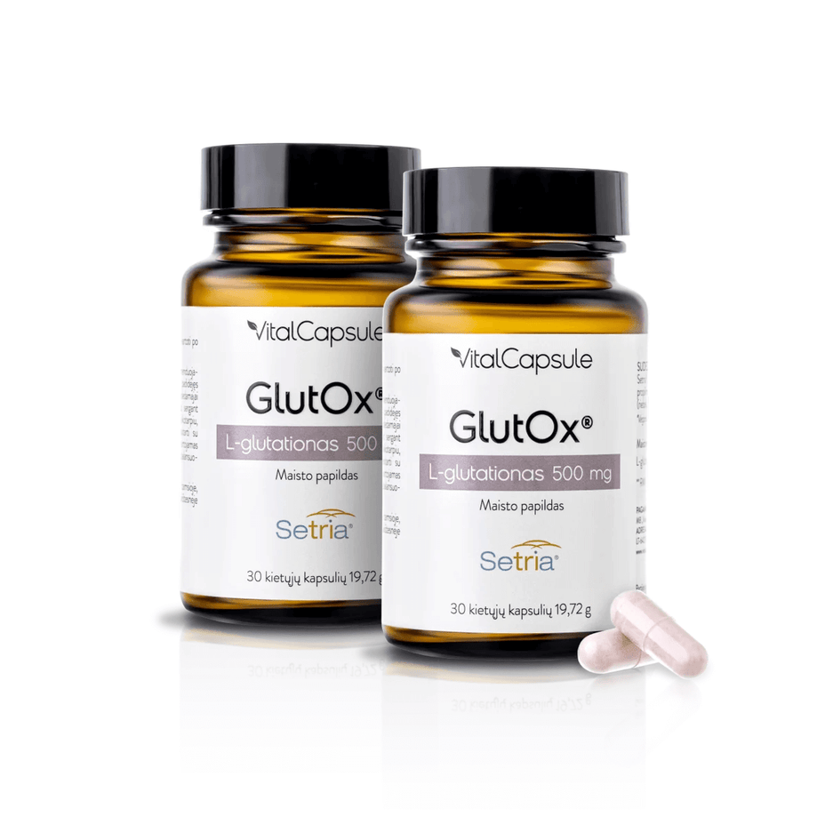 GlutOx® L-Glutationas 500mg antioksidantas ląstelių apsaugai ir imunitetui