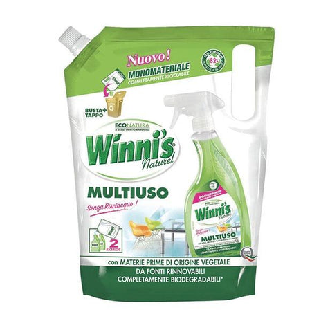 WINNI'S, ekologiškas kietų paviršių, langų ir stiklų valiklis, 1000ml papildymas