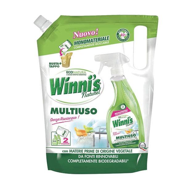 WINNI'S, ekologiškas kietų paviršių, langų ir stiklų valiklis, 1000ml papildymas