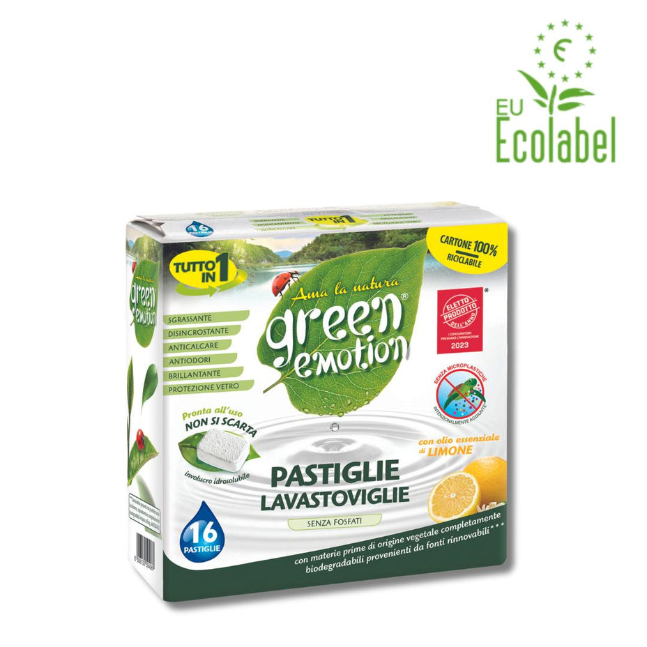 GREEN EMOTION, ekologiškos indaplovių tabletės, 16 vnt.